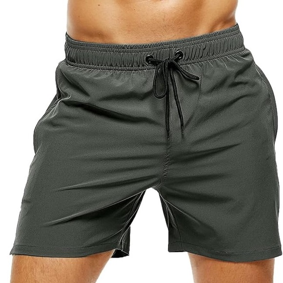 (B47) Blaosn swim shorts in mid length in Color: Army Green, Size 34 - Picture 2 of 11